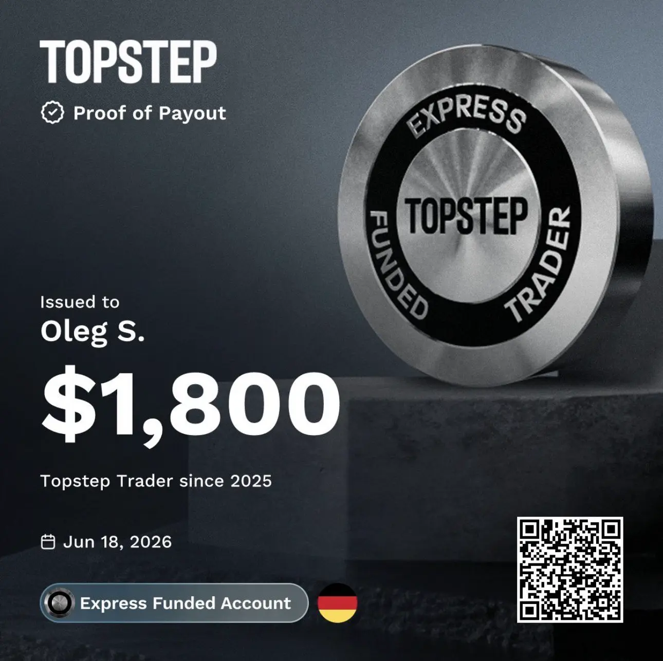 ELALIHOLDING Nachweis – Oleg Topstep
